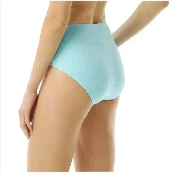 Kate Spade Blue Heart Buckle High Waist Bikini Bottom, Small - Picture 5 of 8